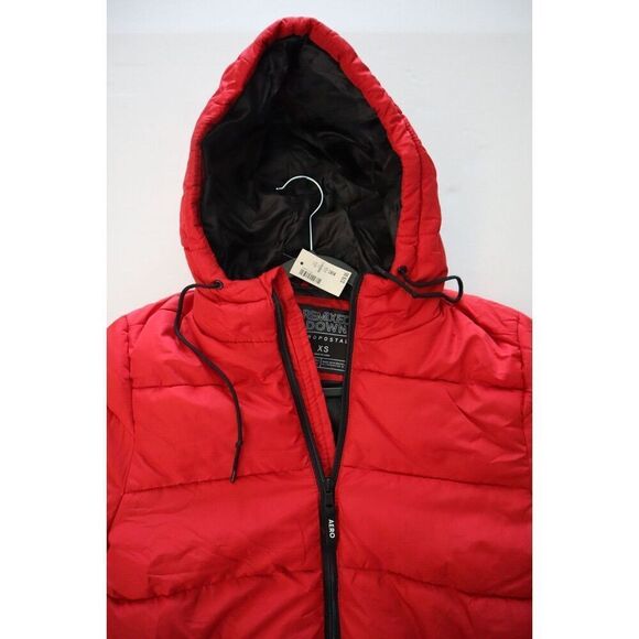 Aéropostale 2123-615 Women's Sz XS Red Remixed Down Quilted Hooded Puffer Jacket - Picture 5 of 7